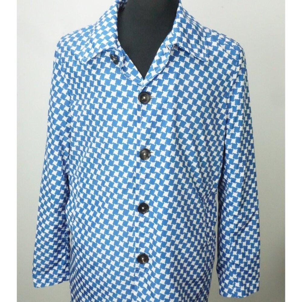 Isaia Napoli White Sky Blue Plaid Lightweight Coat Jacket Sz 38 BRAND NEW